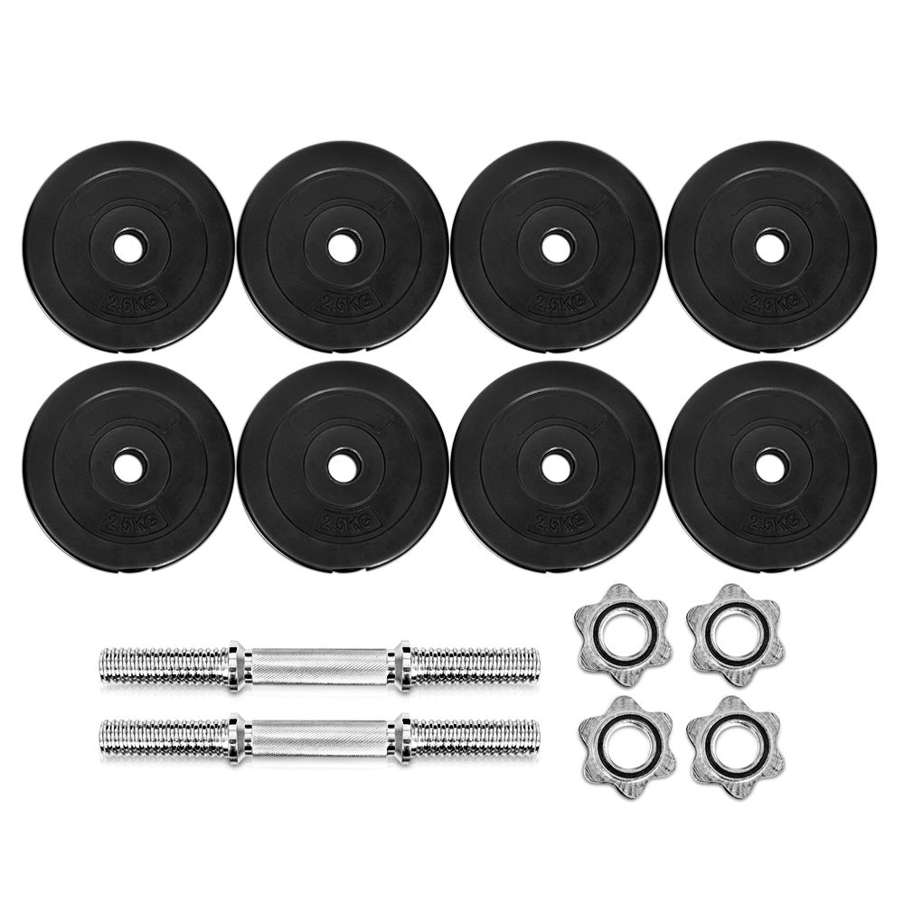 NNEDSZ 25kg Dumbbell Set Weight Plates Dumbbells Lifting Bench