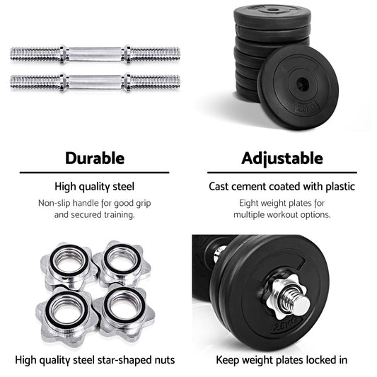 NNEDSZ 25kg Dumbbell Set Weight Plates Dumbbells Lifting Bench